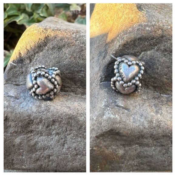 Designer Pandora 925 ALE Sterling Silver Everlasting Love Heart Bead Charm - Picture 1 of 6
